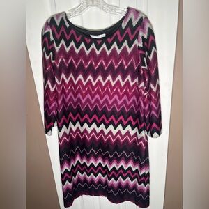 Studio One Dress Size 10P Women
Long Sleeve Sheath Multicolored Formal Chevron